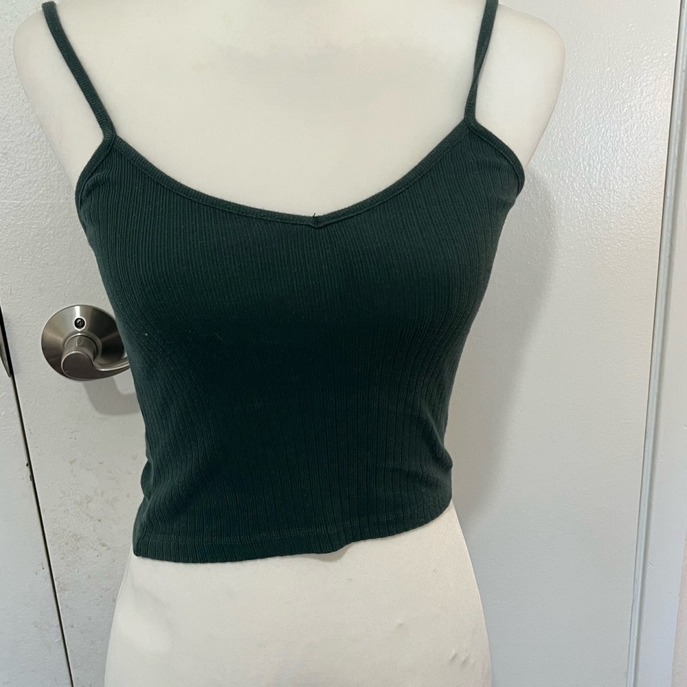 Brandy Melville Forest Green Ribbed Camisole